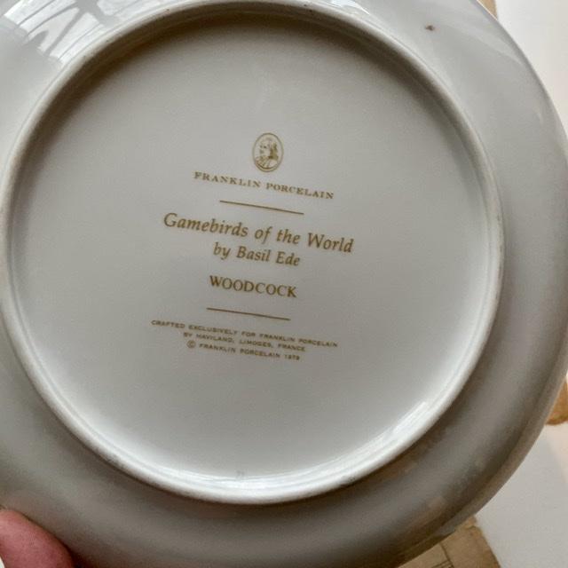 Тарелка Franklin Porcelain Gamebirds Limoges Woodcock 1979 23 см