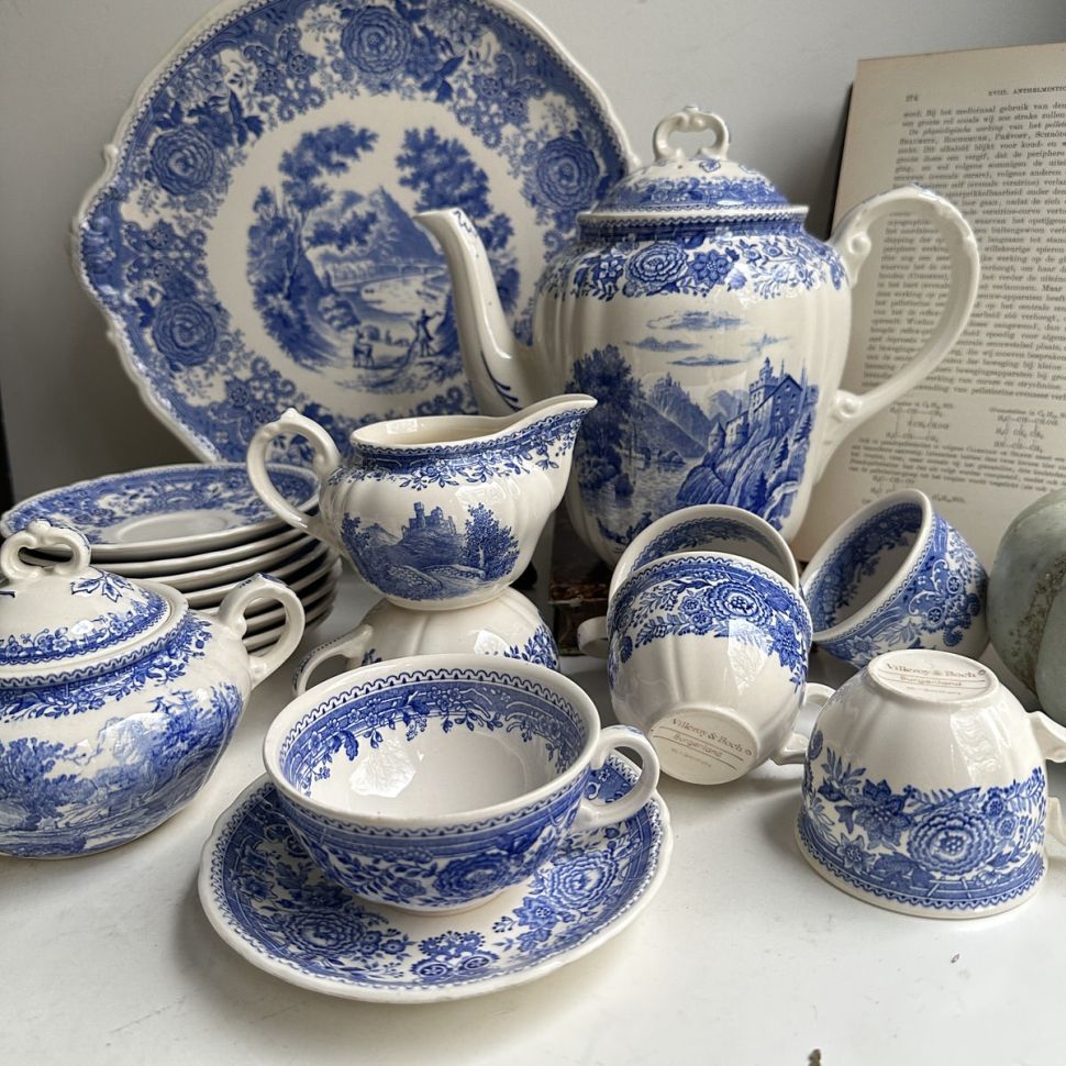 Тарелка ВиллеройБох Burgenland синий 19 см фарфор Германия       