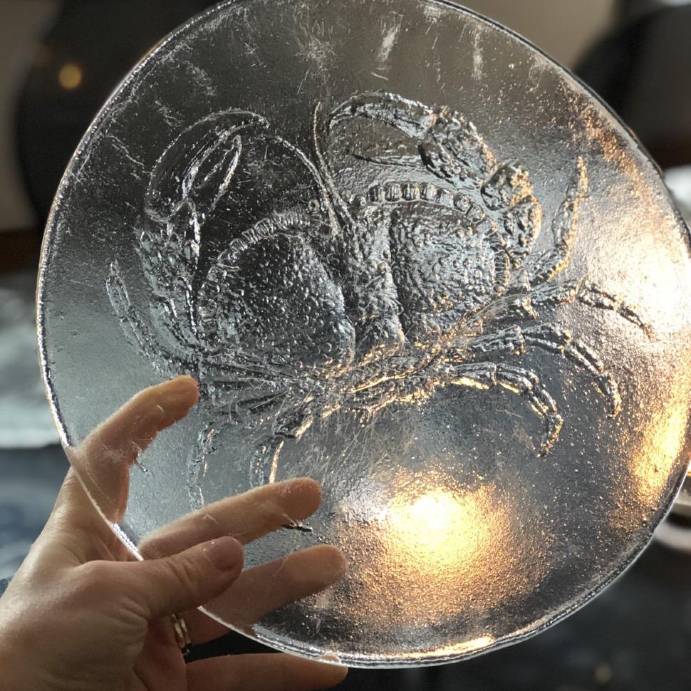 Тарелка 26 см Краб хрусталь Швеция