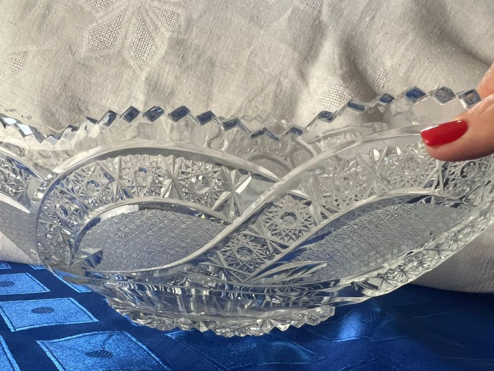 Ваза фруктовница 34 см хрусталь СССР