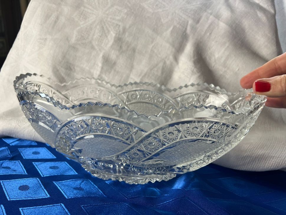 Ваза фруктовница 34 см хрусталь СССР