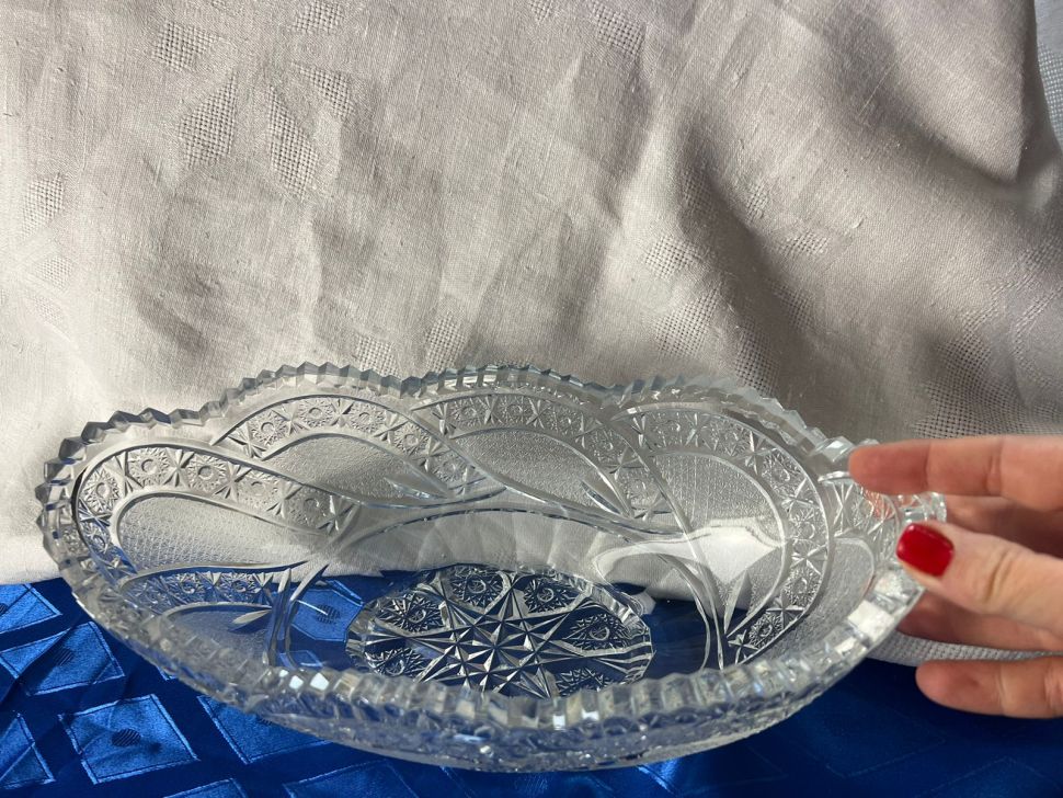 Ваза фруктовница 34 см хрусталь СССР