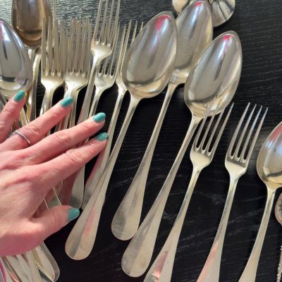 Вилка столовая 20 см Christofle серебрение Франция 170 лет