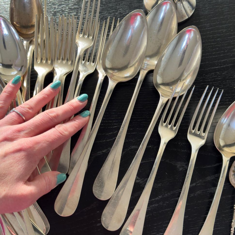 Вилка столовая 20 см Christofle серебрение Франция 170 лет