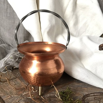 Зольник кашпо медный с тремя ножками