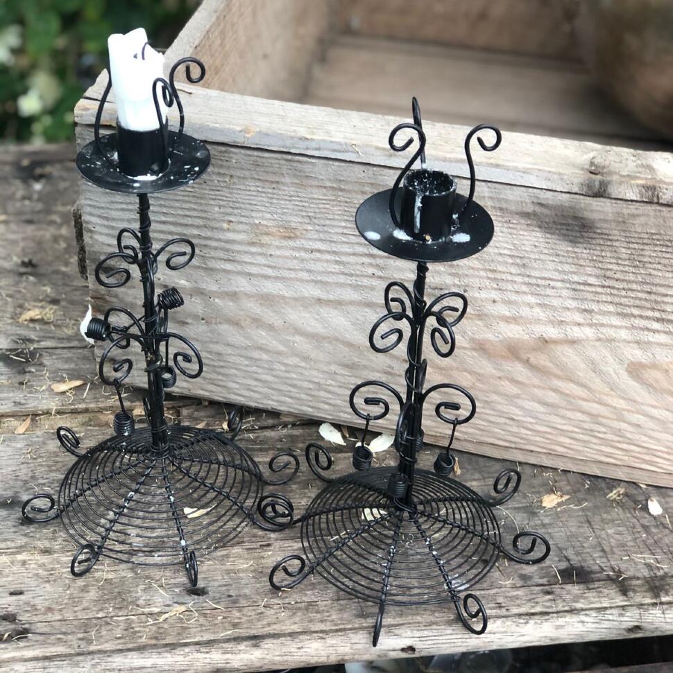 Подсвечник 26 см Ажур с подвесами металл ковка