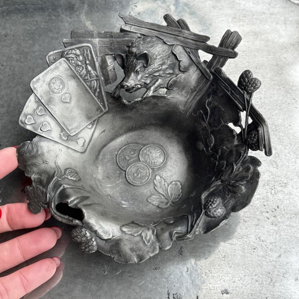 Блюдо для мелочи Арнуво Кабан 16 см олово     