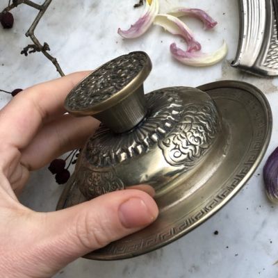 Вазочка на ажурной ножке мельхиор