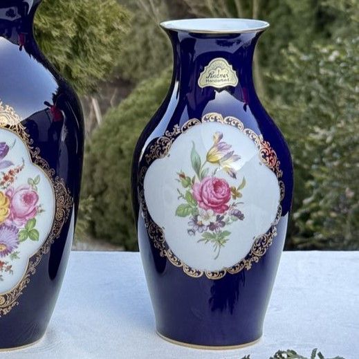 Ваза Lindner 21 см Мейсенский букет Германия