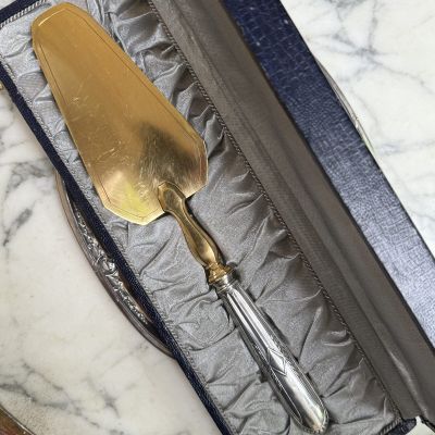 Лопатка 29 см в коробке серебро и золочение Минерва Франция  