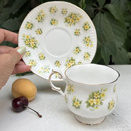 Чайная пара Queen's Bountryside Primrose 220 мл Англия  