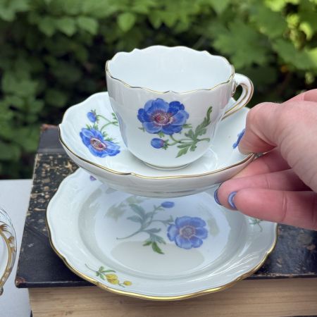Кофейное трио Meissen Мейсенский букет​ 100 мл 1966 г. Германия
