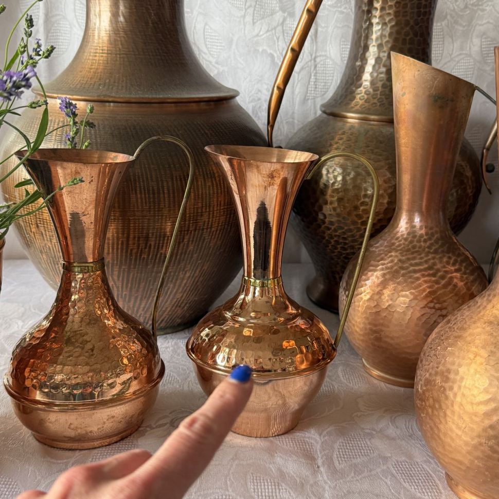 Кувшин с ручкой 23 см медь латунь