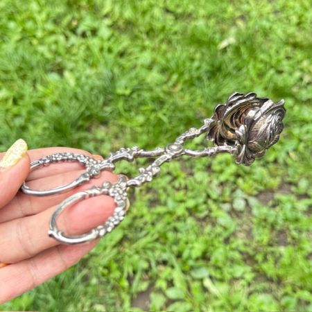 Щипцы для десерта Роза 16 см серебрение 