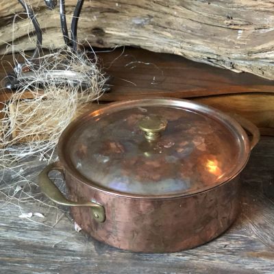 Кастрюля  1,2л медь с латунными ручками