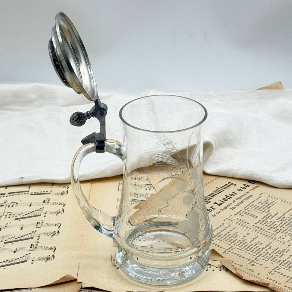 Кружка пивная 800 мл хрусталь олово Германия