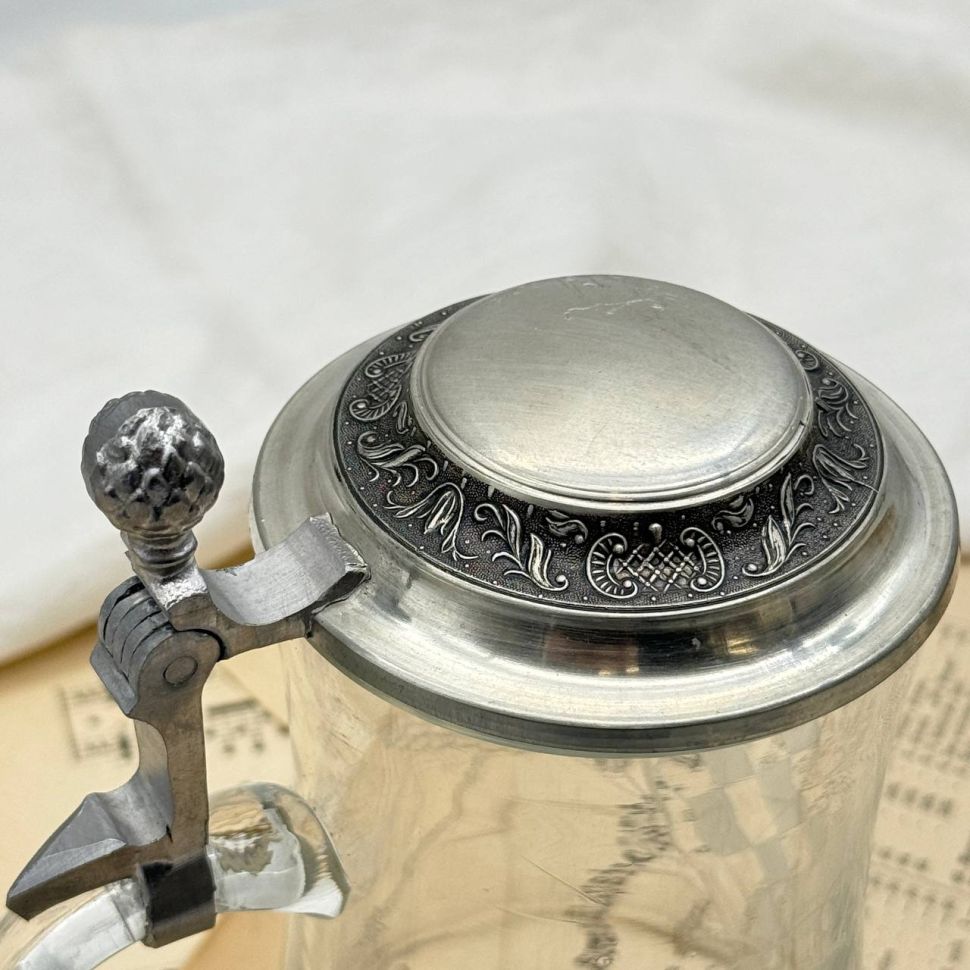 Кружка пивная 800 мл хрусталь олово Германия