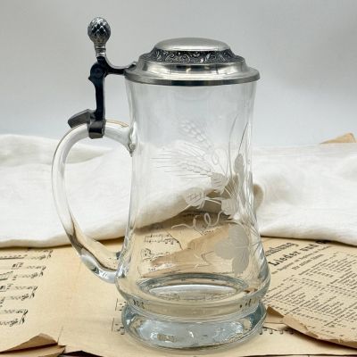 Кружка пивная 800 мл хрусталь олово Германия