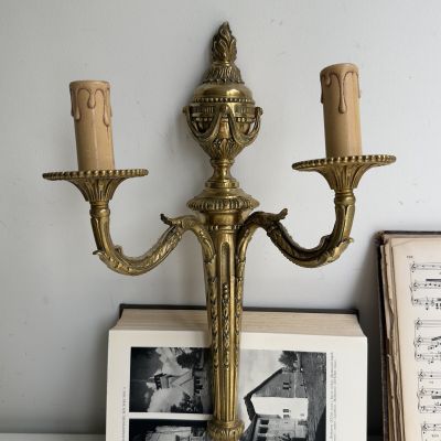 Бра настенное на 2 лампы 45 см латунь Франция     