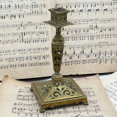 Подсвечник на одну свечу 22 см латунь Франция