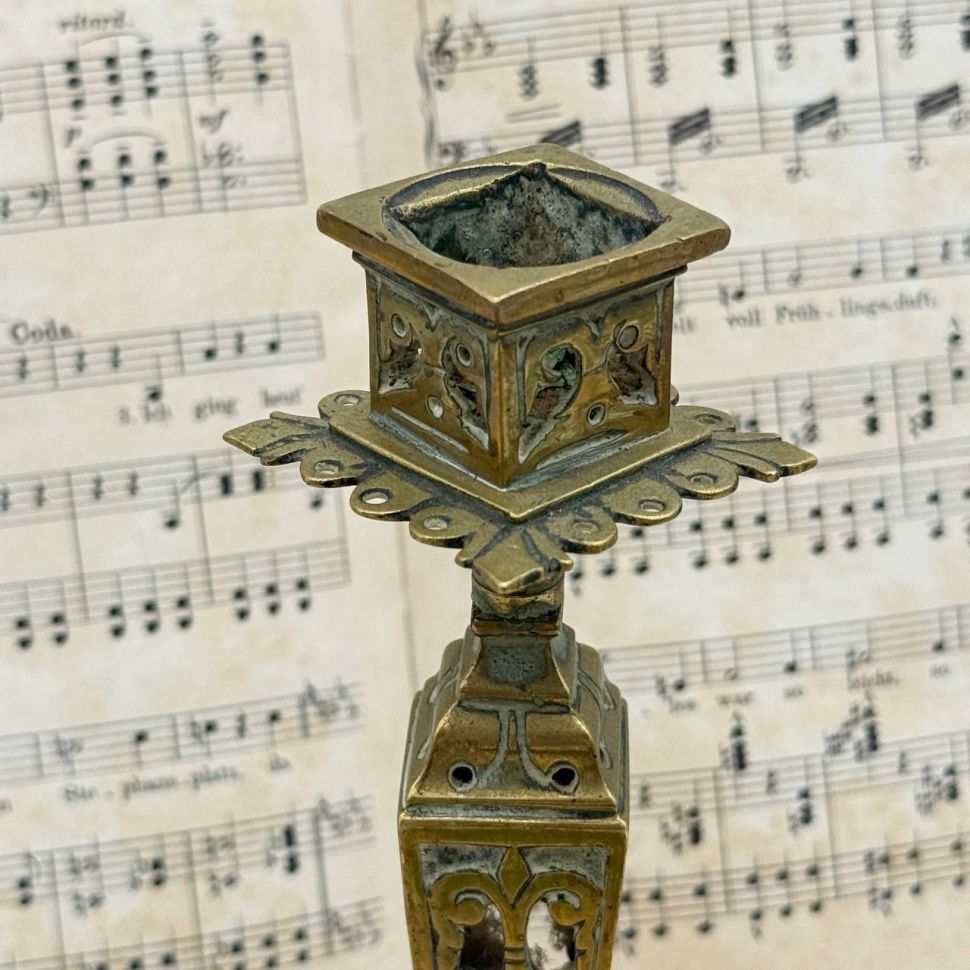 Подсвечник на одну свечу 22 см латунь Франция