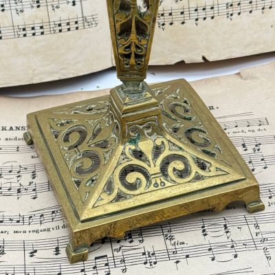 Подсвечник на одну свечу 22 см латунь Франция