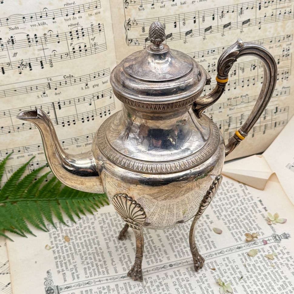 Кофейник 1,1 л на ножках UDNER серебрение Англия 