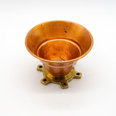 Кашпо медное бонбоньерка на штурвале