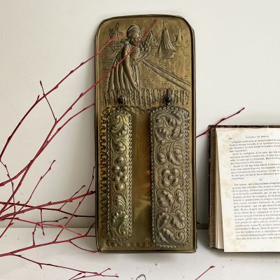 Щетка для одежды набор 2 шт. на основании с подвесом латунь