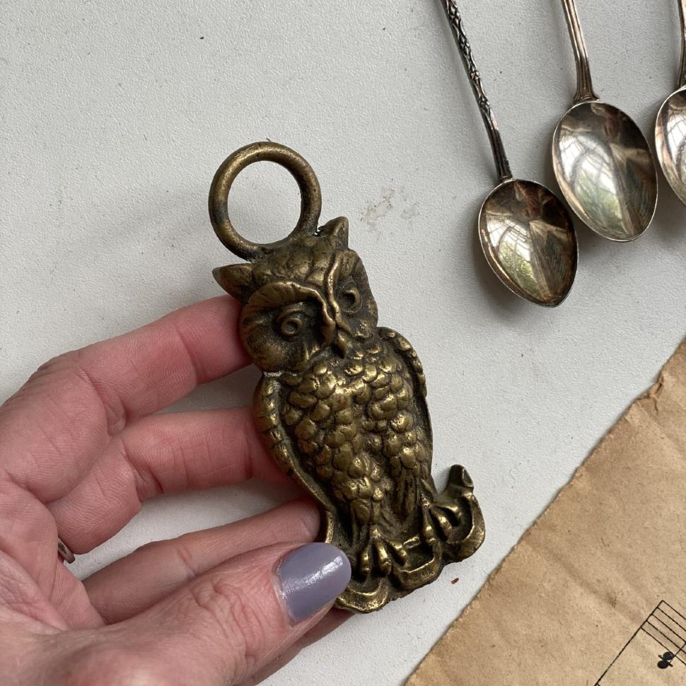 Подвес декоративный Сова латунь10 см