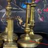 Подсвечник с подъемным механизмом 22 см латунь Франция