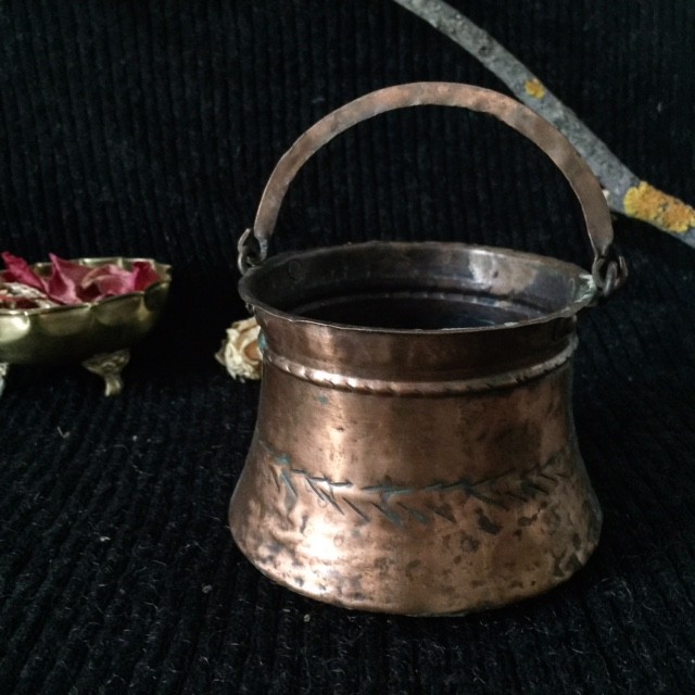 Горшочек кашпо медный