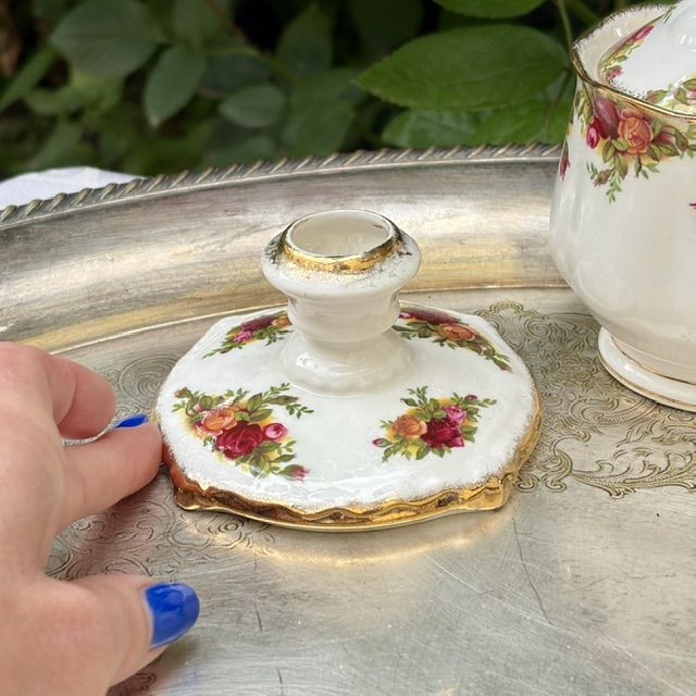 Подсвечник Royal Albert Old Country Roses 5 см фарфор Англия