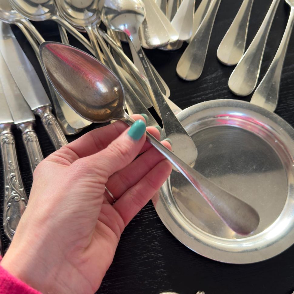 Царь ложка салатная 26 см Christofle серебрение Франция 170 лет