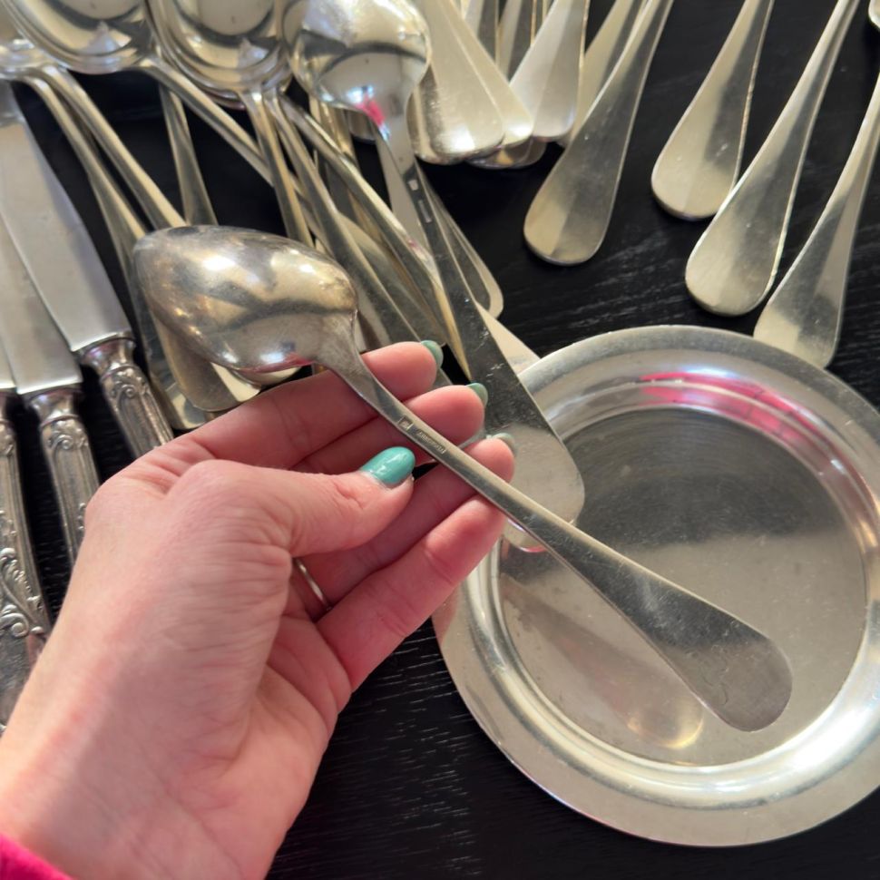 Царь ложка салатная 26 см Christofle серебрение Франция 170 лет