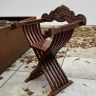 Кресло старинное складное савонарола 87 см дуб Франция
