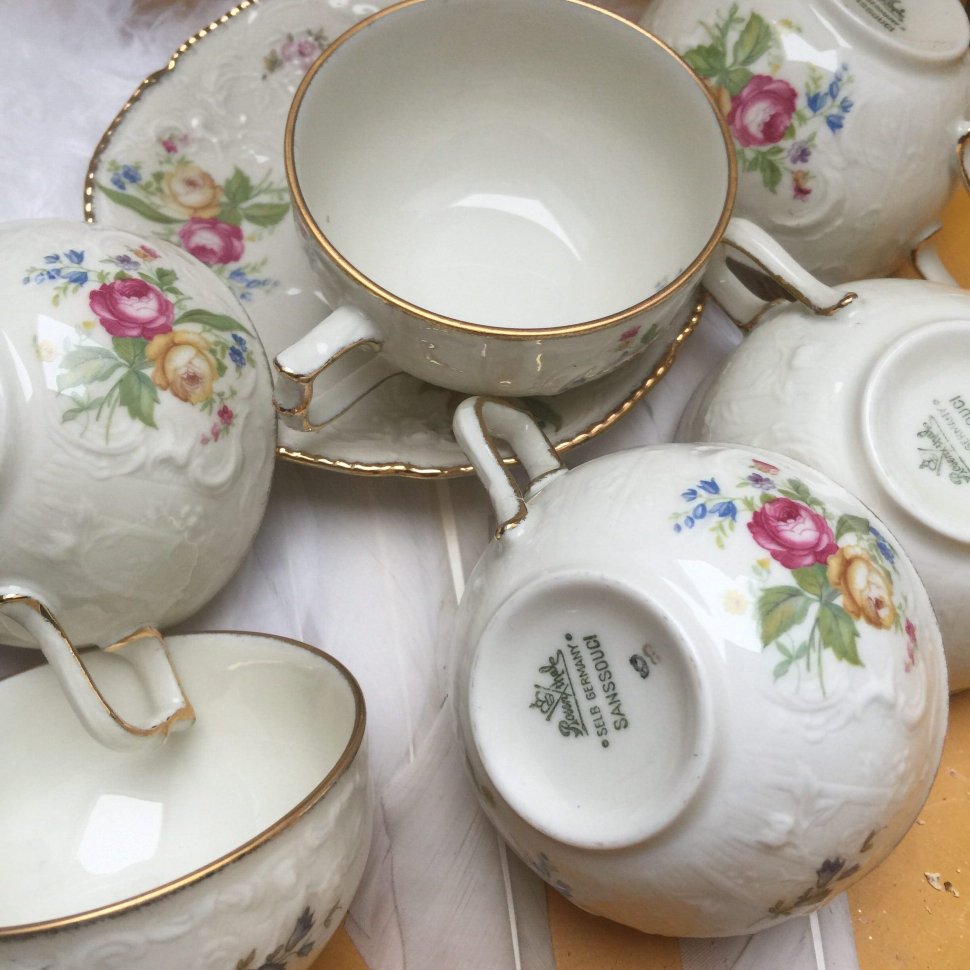 Кофейная пара Rosenthal Sanssouci приклеена ручка чашки