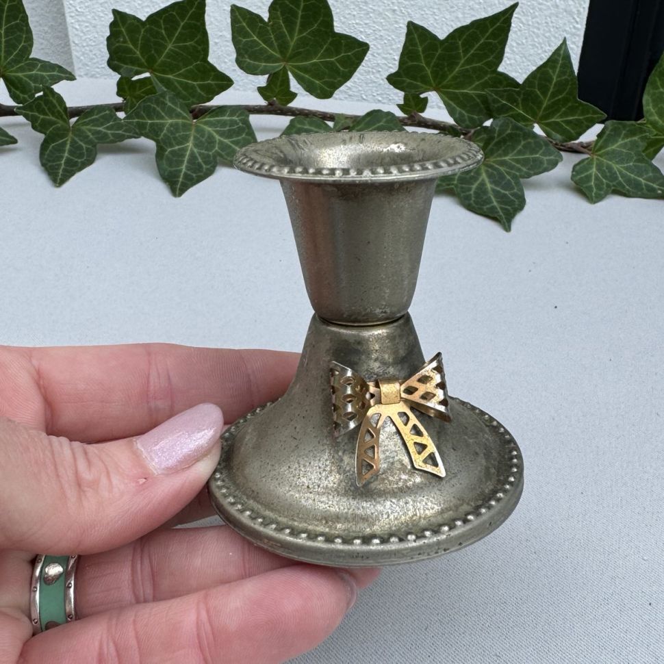 Подсвечник Бантик 6 см мельхиор 