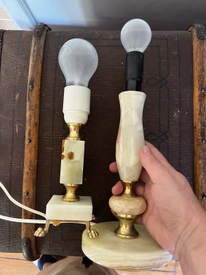 Лампа настольная без абажура 28 см оникс