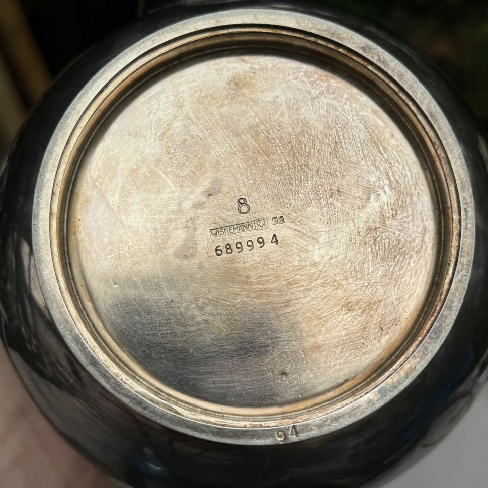 Чайник Wiskemann 1,2 л серебрение Бельгия 110 лет