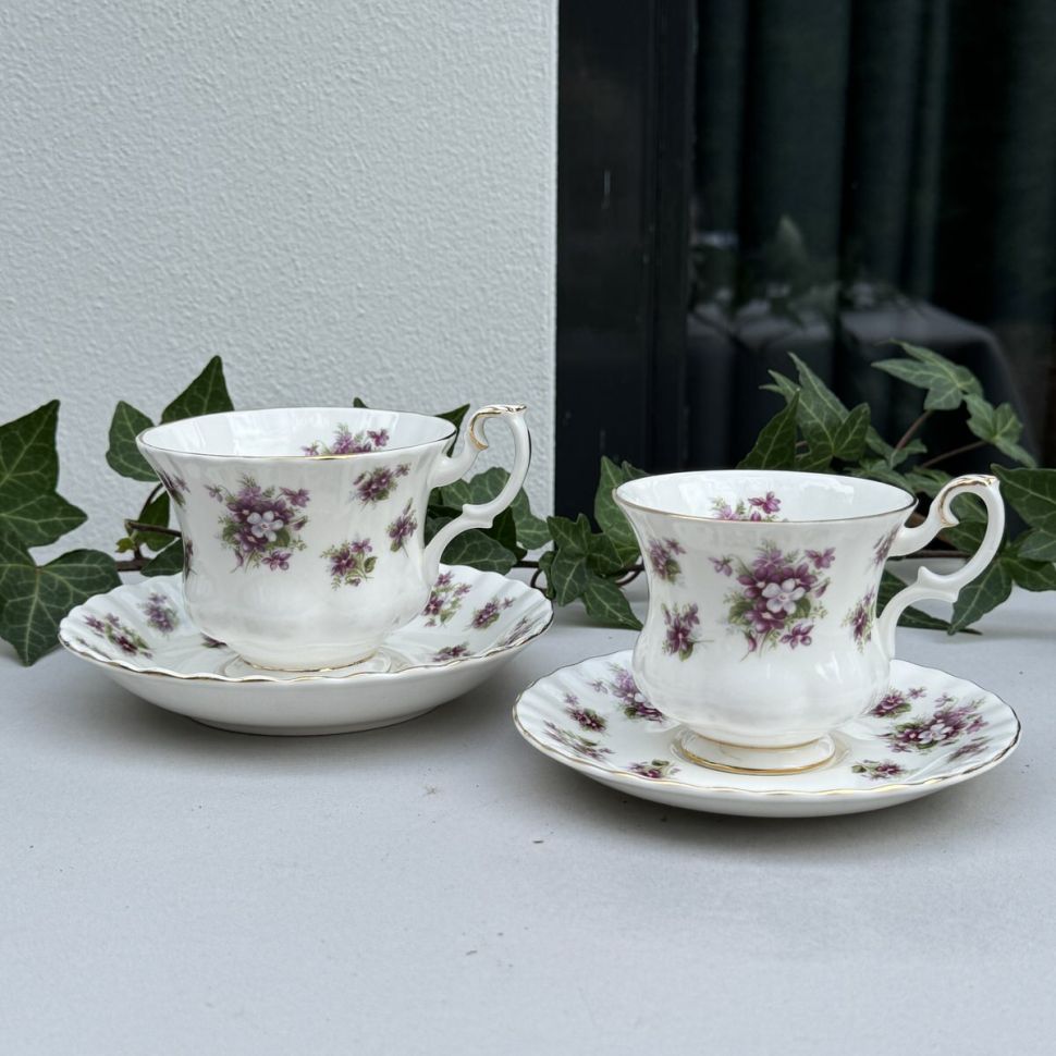 Кофейная пара Sweet Violets Royal Albert 130 мл Англия